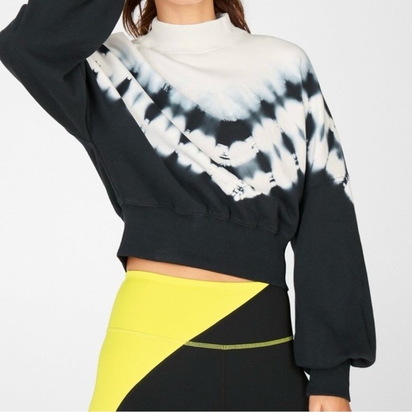 Fabletics Tops - Fabletics Olivia Mock Neck Long Sleeve Tie Dye Pullover